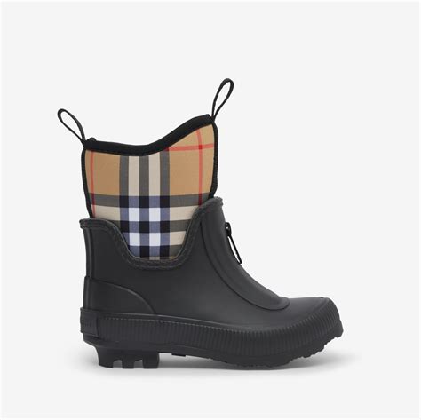 burberry belted check rain boots|Burberry neoprene boots.